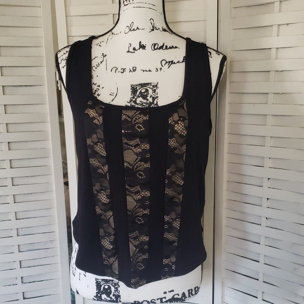 Torrid Black Lace Accent Tank Top 0(12)